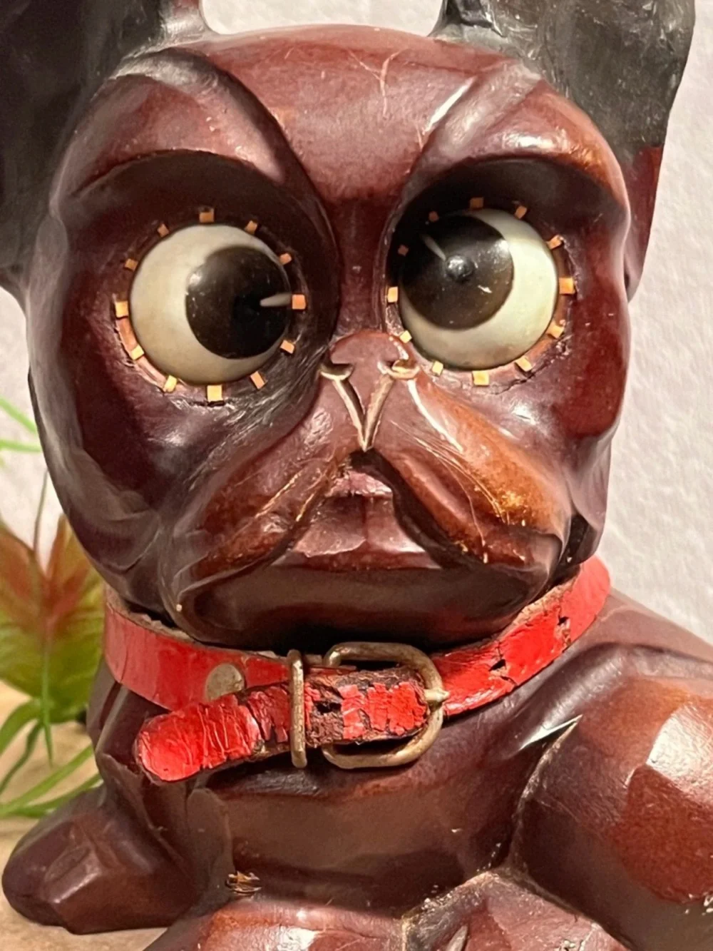 Antique Oswald German googly eye clock French bulldog - Picture 4 of 10